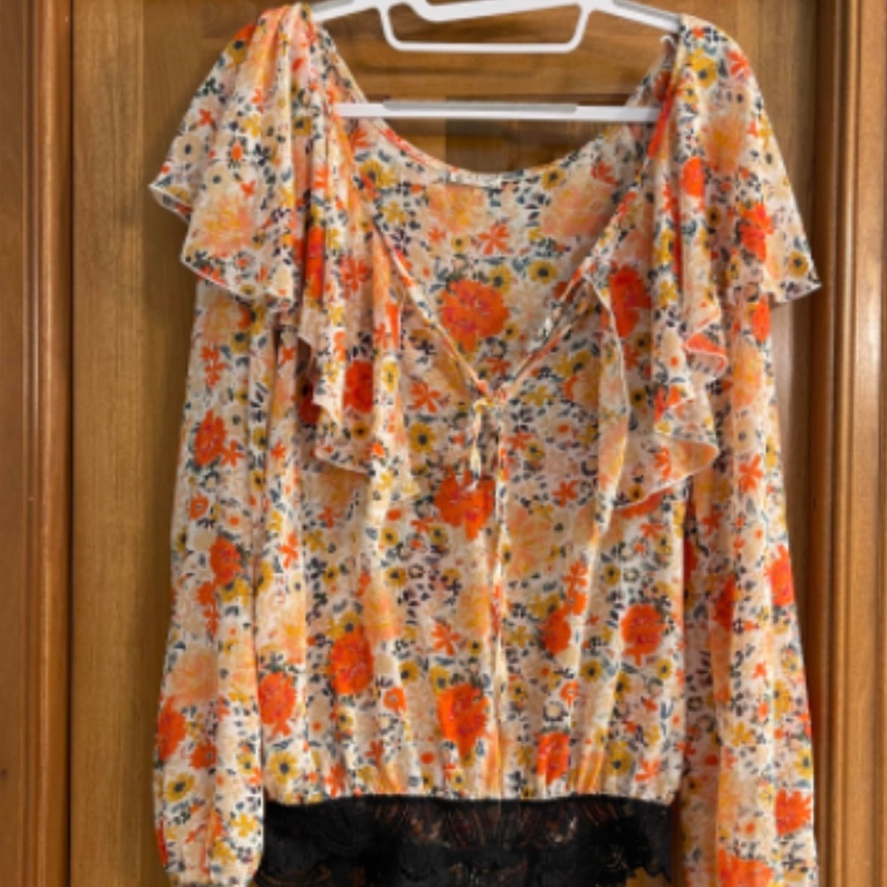 Free People Floral Bodysuit